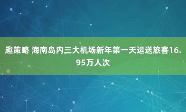 趣策略 海南岛内三大机场新年第一天运送旅客16.95万人次